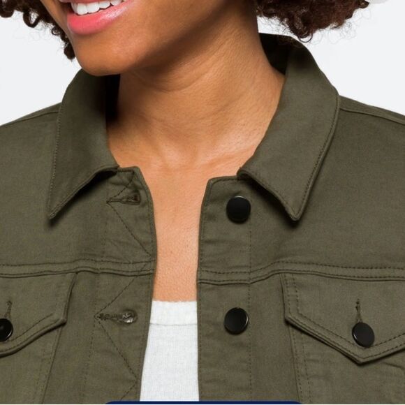 PROSPERITY Jolene Stretch Denim Jacket Olive Medium NWT STITCH FIX - Picture 2 of 8